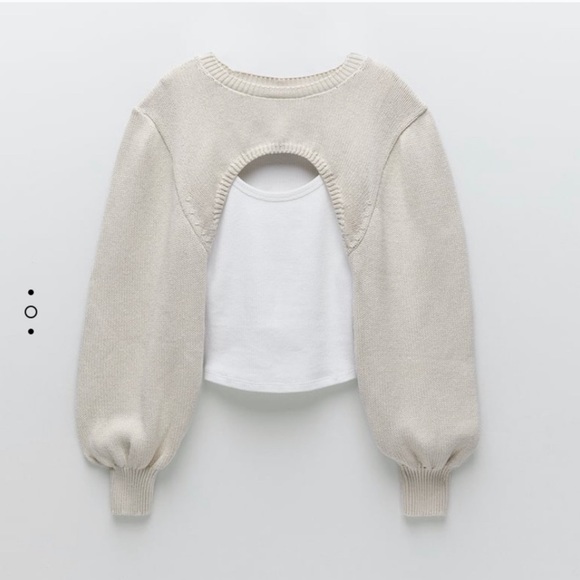 Zara Sweaters Zara Knit Arm Warmer Sweater With Tank Poshmark